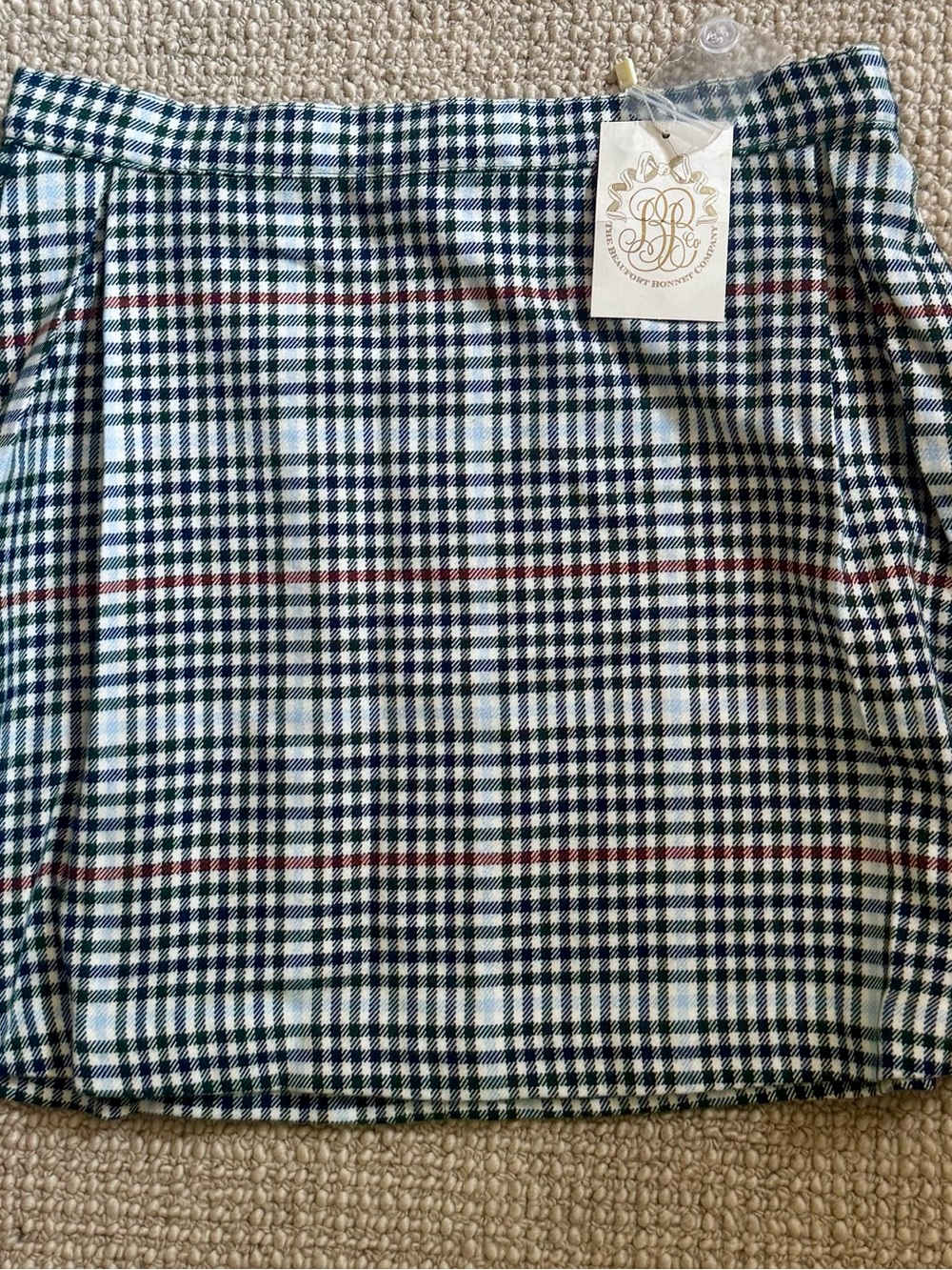 Beaufort Bonnet Plaid Mini Skirt with Navy and Red Windowpane